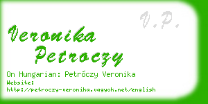 veronika petroczy business card